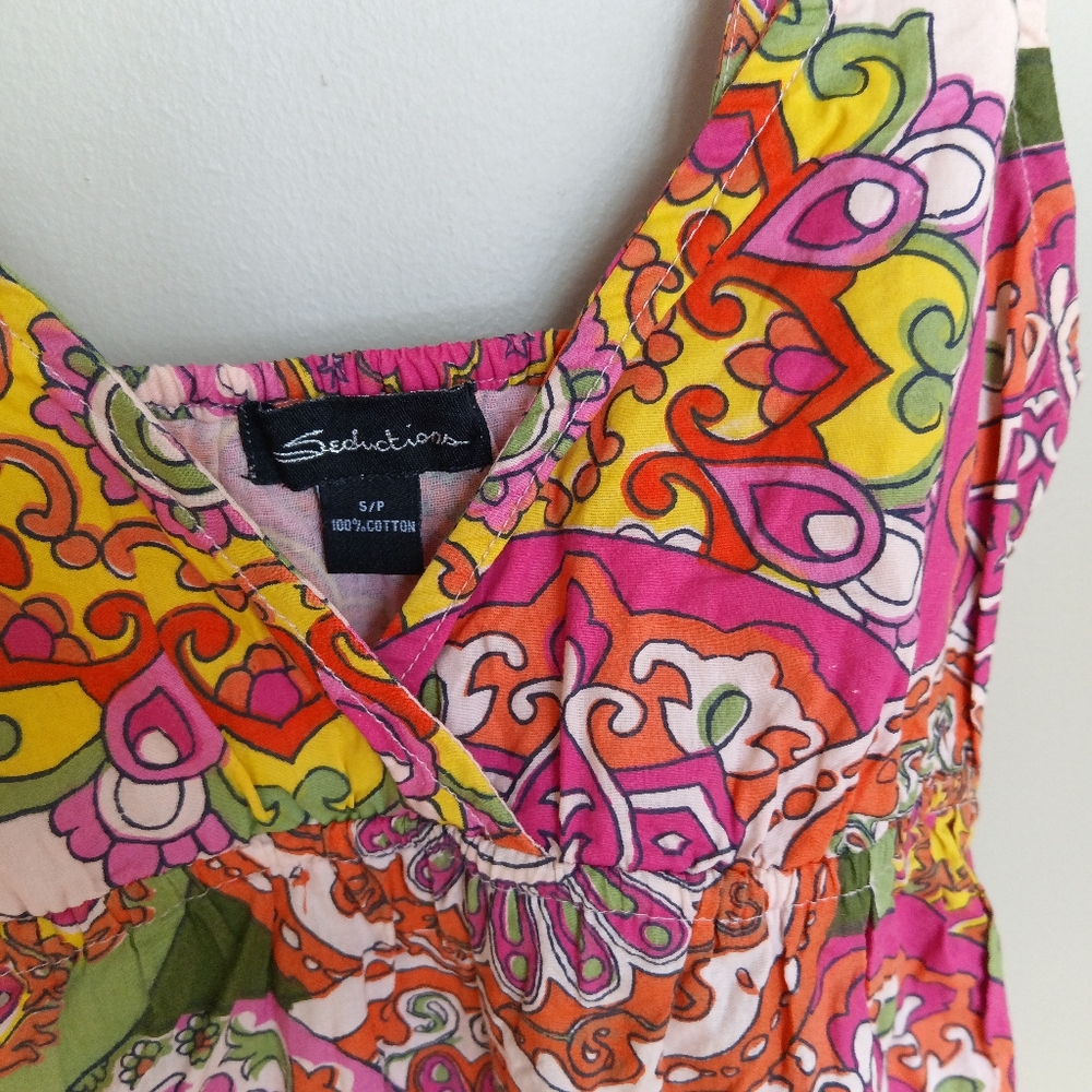 3for$15🍂 P14"-18" Spaghetti Straps Floral Printed Boho Maxi Cotton Dress - Picture 7 of 11